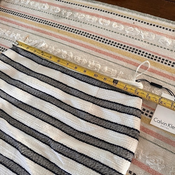 CALVIN Klein Skirt White Black Striped Pencil Knee Length - Picture 6 of 8